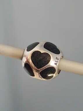 Authentic Pandora Retired Love You Black Enamel Charm – 790543EN22 Sterling